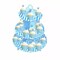 Welcome Baby Cake Toppers Blue Paper Flower Cupcake & Party Décor